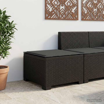 vidaXL Eén-zits Tuin Sofa met Kussen Rieten Look PP, Verzenden, Nieuw