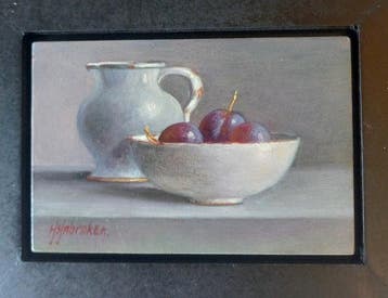 H Habraken(1946) - Stilleven met witte kan, Antiek en Kunst