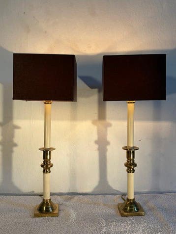 Caravell Home Decor B.V - Tafellamp (2) - Messing, Metaal,