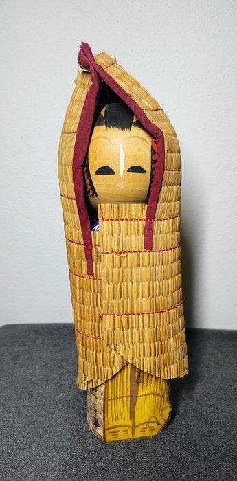 3 Japanse vintage Kokeshi – Bandori/Mino, Ssaku gesigneerd
