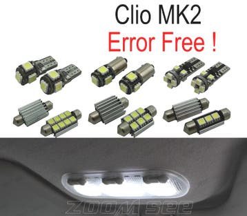 Kit 8 Ampoules Led Intérieur Pour Renault Clio 2 II Mk2 98-0, Autos : Pièces & Accessoires, Verzenden