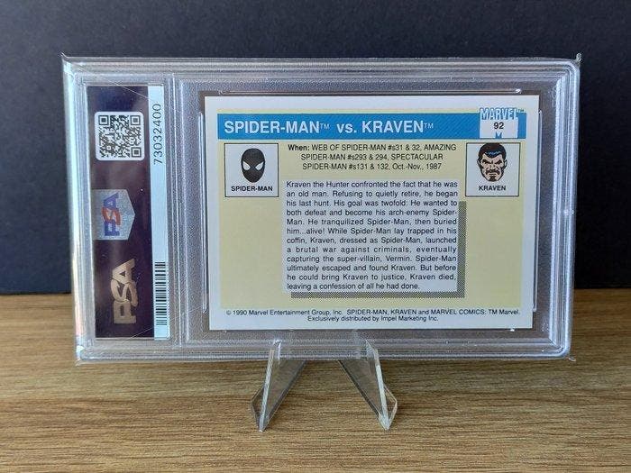 1990 Marvel Universe , Spider-man Vs Kraven Graded card -, Collections, Collections Autre