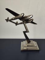 Beeld, P-38 Lightning vliegtuigsculptuur - 22 cm - Metaal,, Antiek en Kunst