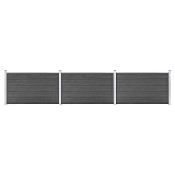 vidaXL Schuttingpanelenset 526x105 cm HKC zwart, Verzenden, Nieuw