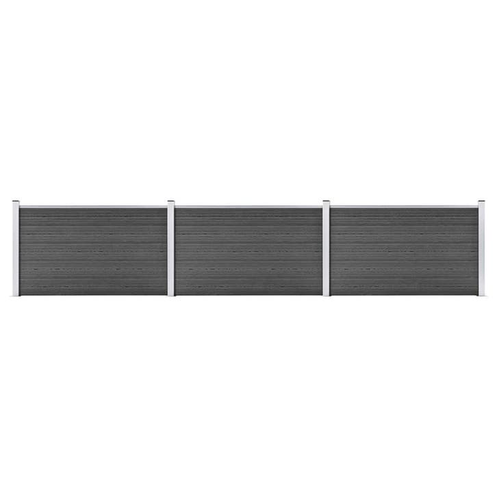 vidaXL Schuttingpanelenset 526x105 cm HKC zwart, Tuin en Terras, Tuinhekken en Hekwerk, Nieuw, Verzenden