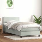 vidaXL Boxspring met matras en LED fluweel lichtgrijs 80x220, Verzenden, Nieuw