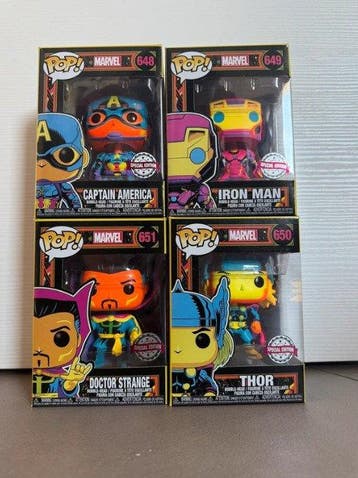 Funko - Funko Pop - Marvel Gold Chrome Set + more
