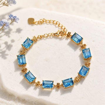 Zonder minimumprijs - Armband Zilver - Topaz -, Handtassen en Accessoires, Armbanden, Nieuw