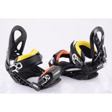 S M snowboard bindingen ELAN ACCELERATOR BLACK/yellow/orange, Sport en Fitness, Verzenden, Gebruikt