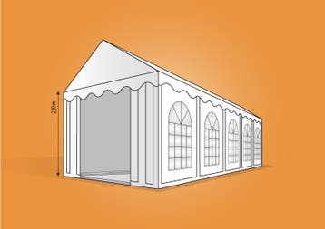 Ambisphere | 6x10m XXL | 2,20m WIT TRANSPARANT, Partytent