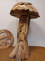 Beeld, Paddestoel xl in teak - 80 cm - Teak