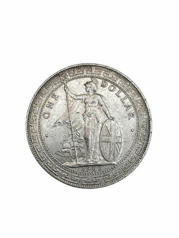 Royaume-Uni. 1 Dollar Britse Trade Dollar 1901 – Zilveren, Postzegels en Munten