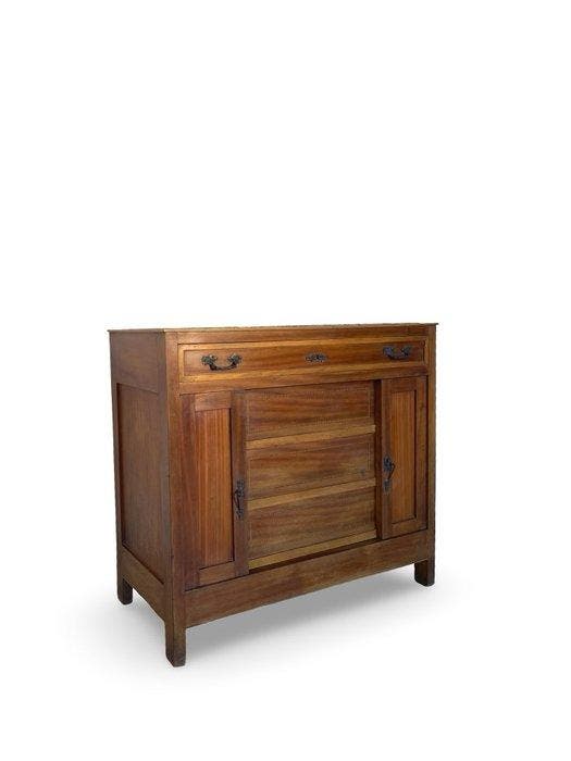 Commode - Noyer, Bois, Laiton, Marbre, Antiquités & Art, Antiquités | Meubles | Chaises & Canapés