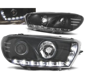 PHARES POUR VOLKSWAGEN VW SCIROCCO 08-14 DAYLIGHT FOND NOIR, Verzenden