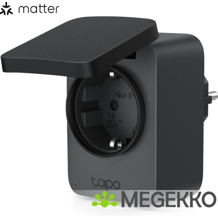 TP-Link Tapo P410M outdoor smart plug Zwart, Doe-het-zelf en Bouw, Alarmsystemen, Nieuw, Verzenden