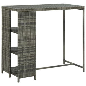 vidaXL Bartafel met opbergrek 120x60x110 cm poly rattan, Huis en Inrichting, Verzenden, Nieuw