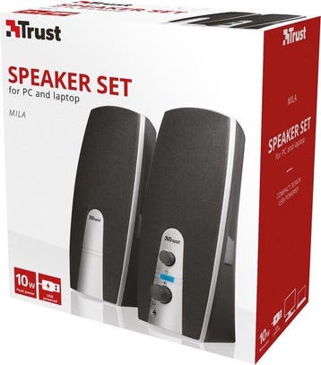 Speakerset met 3,5MM Audio Jack - ZwartTrust Mila 2.0 -, Verzenden, Nieuw