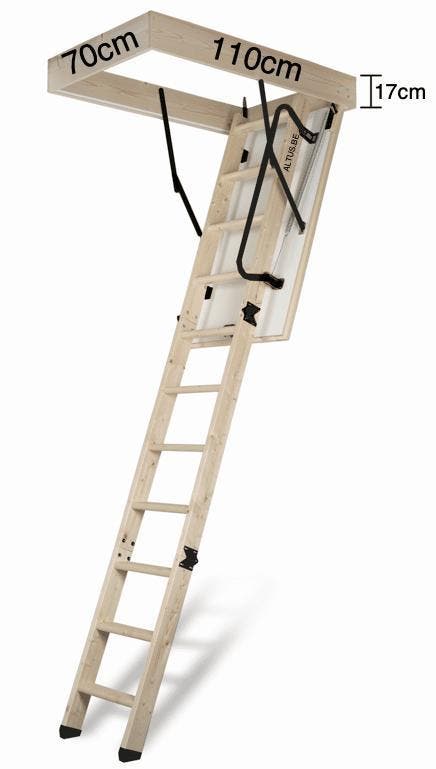 Altrex zoldertrap Woodytrex De Luxe 110x70x17cm, Doe-het-zelf en Bouw, Ladders en Trappen, 2 tot 4 meter, Opvouwbaar of Inschuifbaar