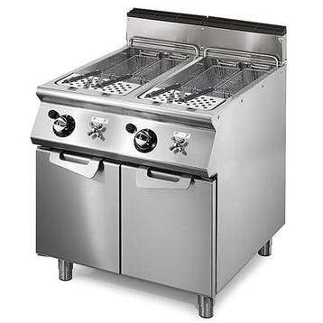 Pastakoker | Gas | Op Onderstel | 2x 26L | 19kW | 2x GN, Verzenden