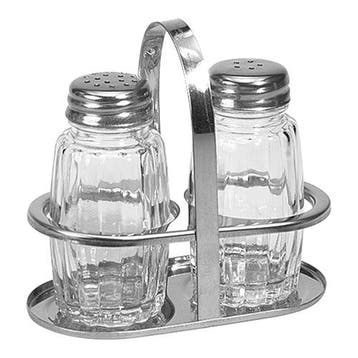 Menage | 2-delig | RVS/Glas | 110(h)mm EMGA, Verzenden