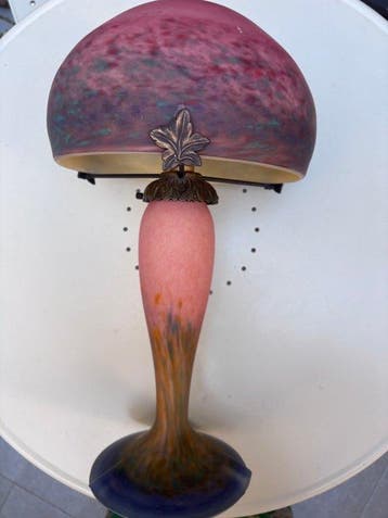 Lamp - geblazen glas - Champignonlamp Vintage, Antiek en Kunst