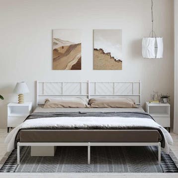 vidaXL Bedframe met hoofdbord metaal wit 193x203 cm, Verzenden