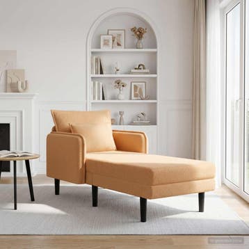 vidaXL Oversized chaise longue Beige Bouclé, Verzenden