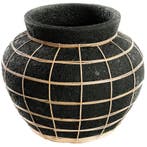 Bazar Bizar De Belly Vaas - Zwart Naturel - L - Ongebruikt, Verzenden, Zo goed als nieuw, Aardewerk of Porselein, Minder dan 50 cm