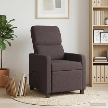vidaXL Massage Relaxstoel Donkerbruin Polyester, Verzenden, Nieuw