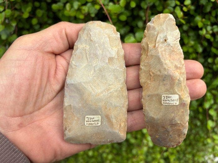 Paléolithique Silex ensemble de 2 haches et un couteau (Sans, Collections, Minéraux & Fossiles