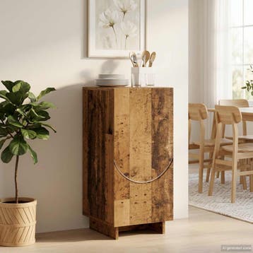 vidaXL Dressoir Oud hout 33,5 x 34,5 x 75 cm Bewerkt hout, Huis en Inrichting, Verzenden, Nieuw