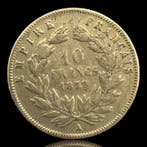 France. 10 Francs - Napoléon III bare head, gold 1859