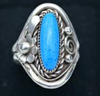 Zilveren ring – Gesigneerd BCM – Blauwe steen - Navajo -