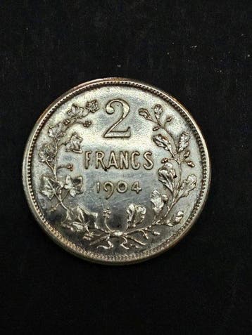 België. 2 Francs 1904 Frans (zonder punt) (Zonder
