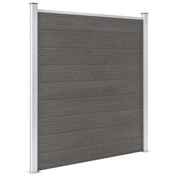 vidaXL Schutting 180x186 cm HKC grijs, Verzenden, Nieuw