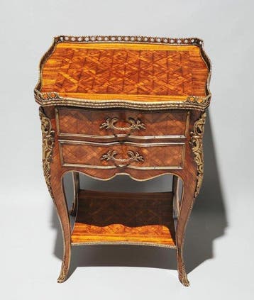 Table ambulante - Palissandre, Bronze doré, Marqueterie