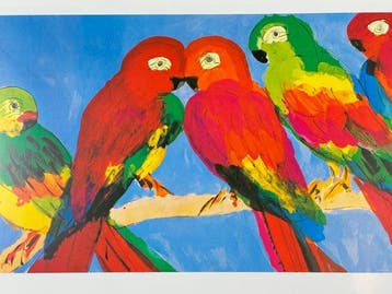 Walasse Ting - Five Parrots (Yvon Riviére Éditeur, Paris), Antiquités & Art