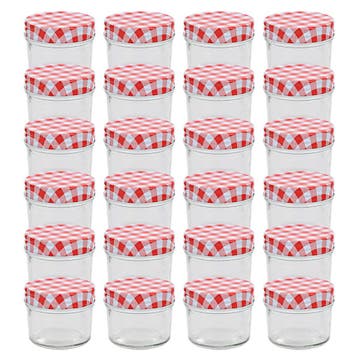 vidaXL Jampotten met wit met rode deksels 24 st 110 ml glas, Verzenden, Nieuw