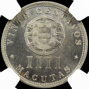 Portugees Angola. Republic. IIII Macutas 1928 - NGC - MS 66, Postzegels en Munten, Munten | Europa | Niet-Euromunten
