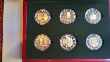 Luxemburg. 2 Euro 2013/2015 (6 coins) Proof (Zonder