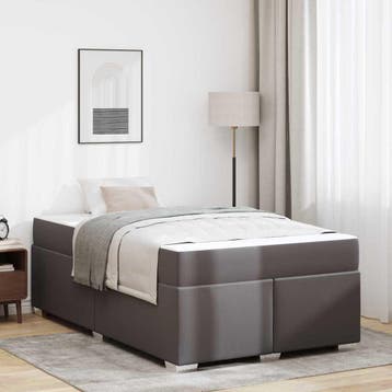 vidaXL Bedframe Grijs 120 x 200 cm PVC, Verzenden