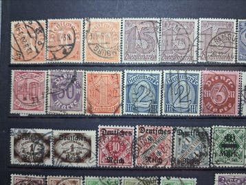 Empire allemand - Lot de timbres approuvés, tamponnés.