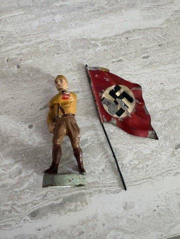 Lineol - Figuur - soldat elastolin porte drapeau SA très, Nieuw
