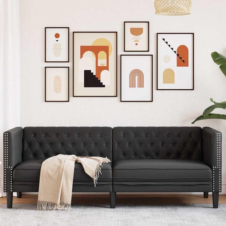 vidaXL bank / zetel Zwart 194 x 74,5 x 70,5 cm PVC, Huis en Inrichting, Zetels | Zetels, Nieuw, Verzenden
