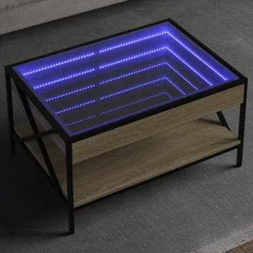 vidaXL Salontafel met Infinity LED 70x50x38 cm sonoma, Verzenden