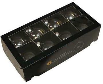 Kerstballen glas Clear Pearl 80 mm doos 8 stuks, Nieuw