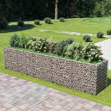 vidaXL Gabion plantenbak verhoogd 450x90x100 cm, Verzenden