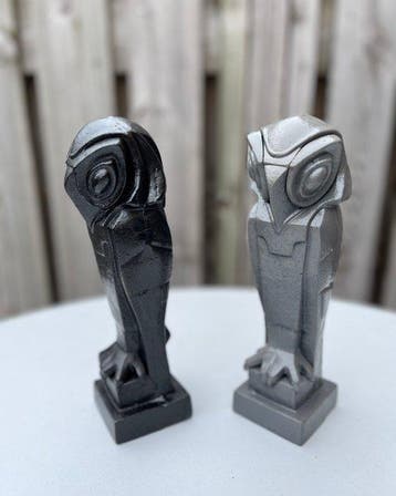 Beeldje - 2 Art Deco uilen naar het werk van Johan Coenrad