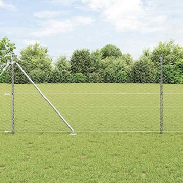 vidaXL zeshoekig gaasgek met palen 25 x 1,4 m Gegalvaniseerd, Verzenden