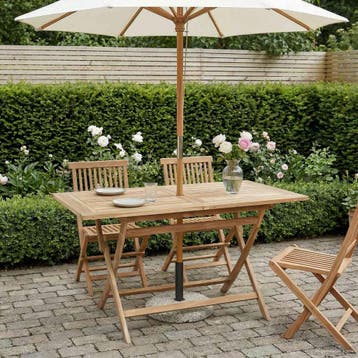 vidaXL Vouwtuin Tafel Naturel 120 x 70 x 75,5 cm Massief, Tuin en Terras, Tuintafels, Verzenden, Nieuw